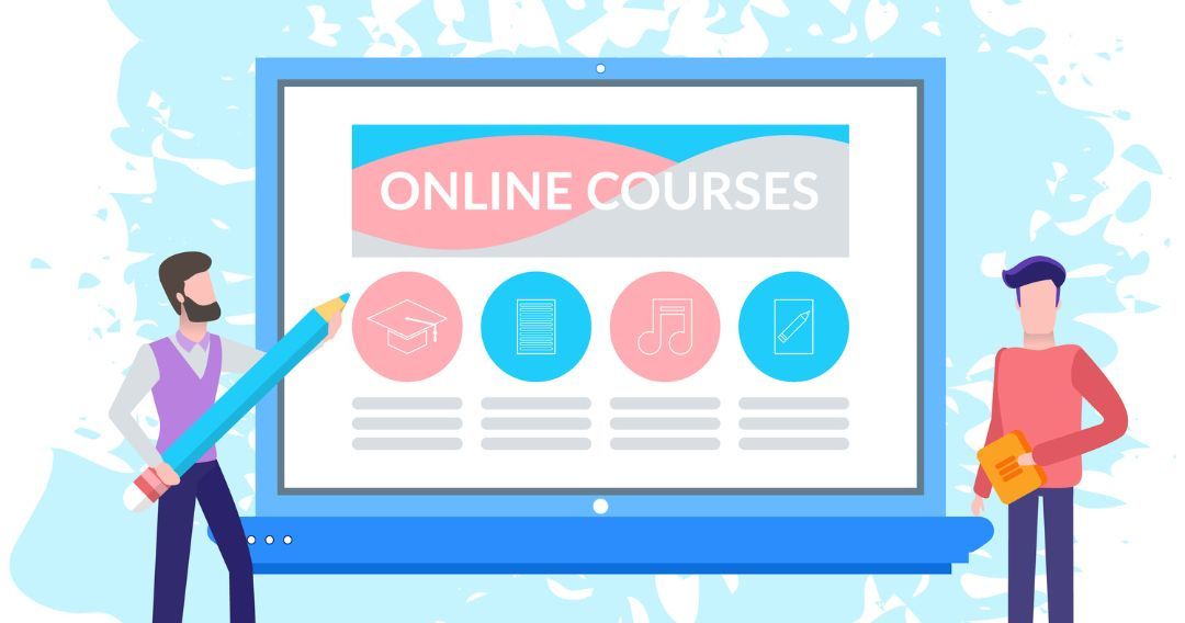 online courses displayed in a website