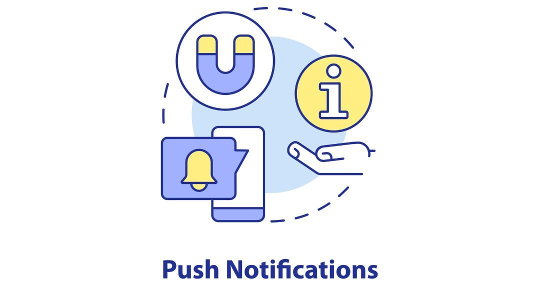 Push notifications concept icon