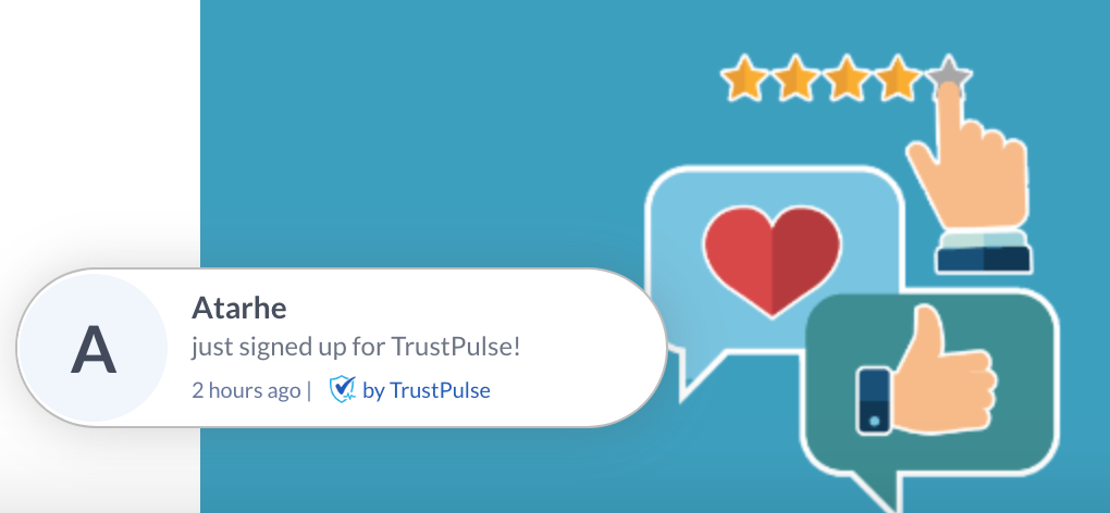 notification of a new signup from TrustPulse