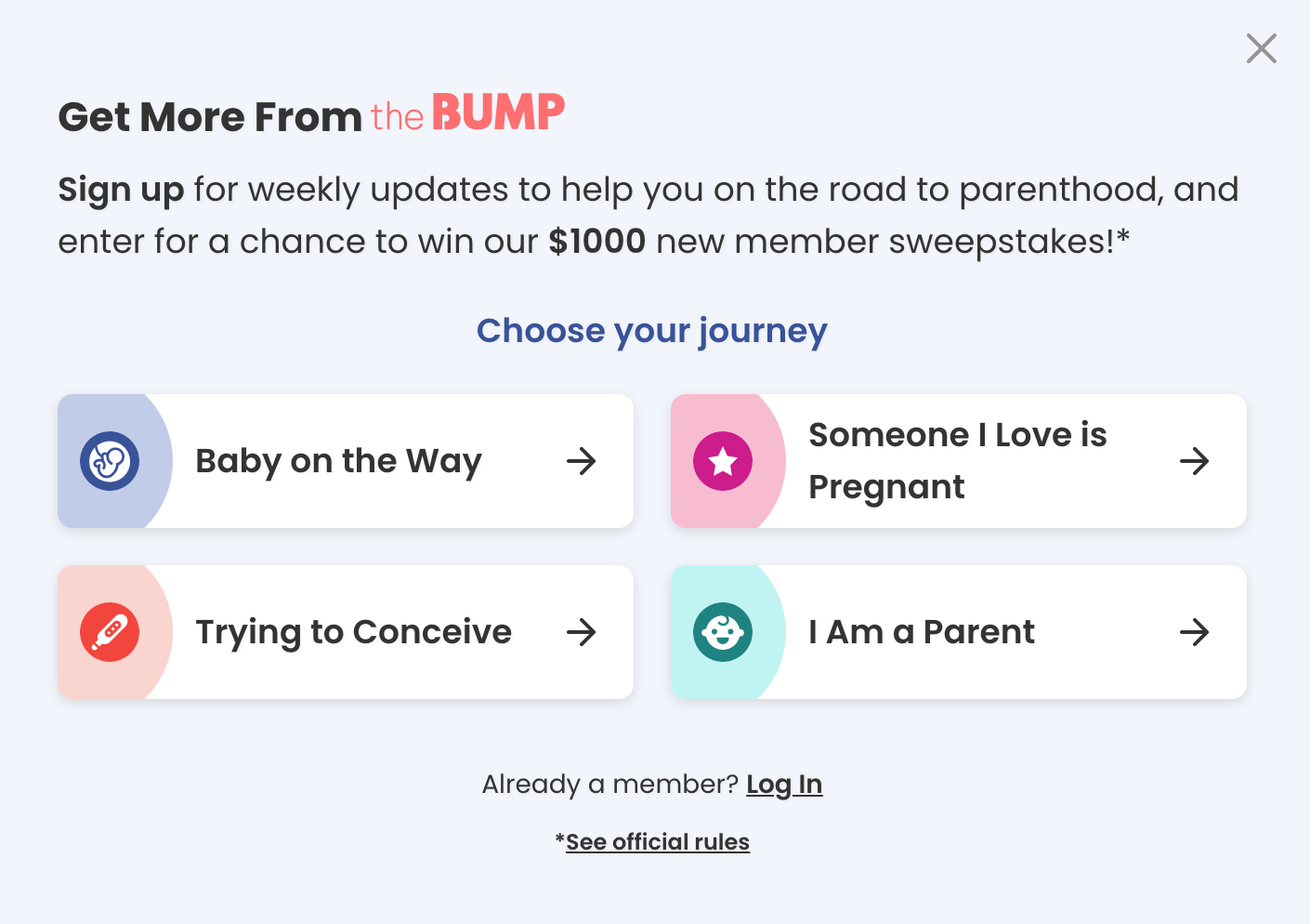 The Bump new member sweepstakes