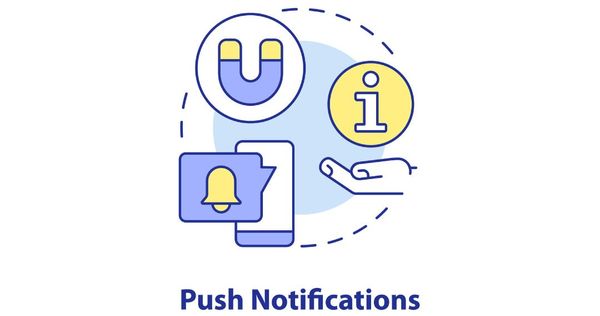 Push notifications concept icon